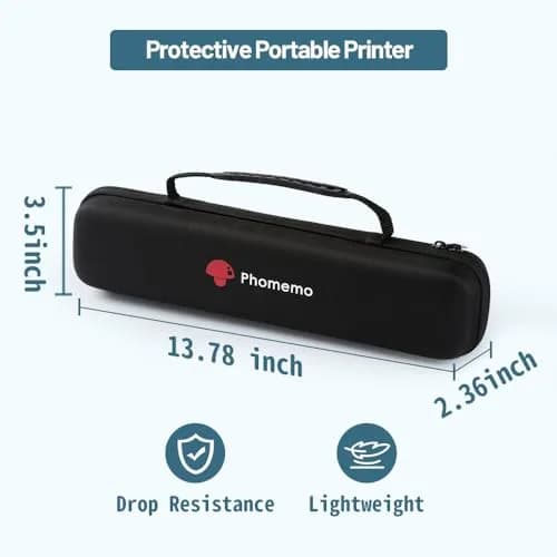 Phomemo M08F Portable Printer Case | Black Hard Shell Travel Holder for Letter/A4 Printers, 35cm (13.78") thumbnail 3