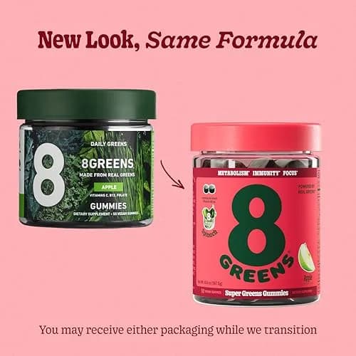 8G 8Greens Supergreens Gummies Apple 100 Servings | Supports Immunity & Metabolism thumbnail 8