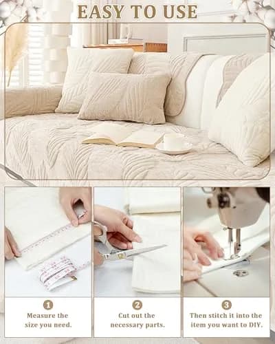 PLANTIONAL Natural Cotton Quilt Batting 71x79 Inch (180x200 cm) | Soft, Breathable, Tear-Resistant for Quilts & Crafts thumbnail 6