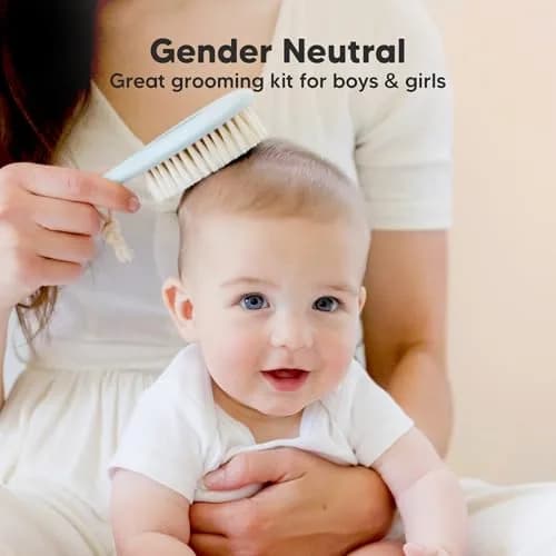 KeaBabies Wooden Baby Hair Brush for Toddler, Infant Cradle Cap | Gentle Goat Hair Bristles (7.25" x 2") thumbnail 8