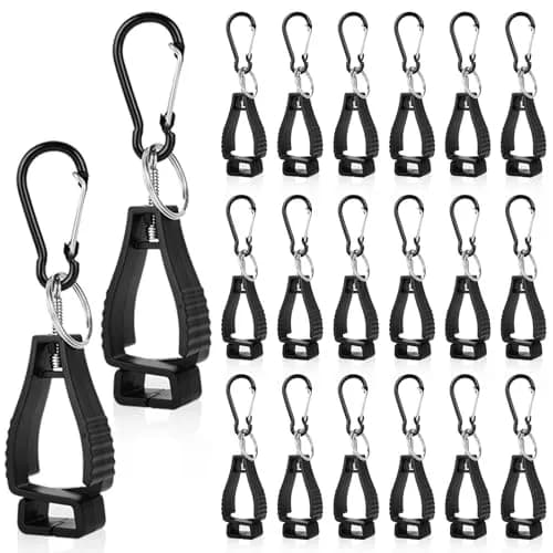 FVIEXE 20PCS Glove Clips Black | Secure Work Gloves, Keys, Hats, Towels thumbnail 1