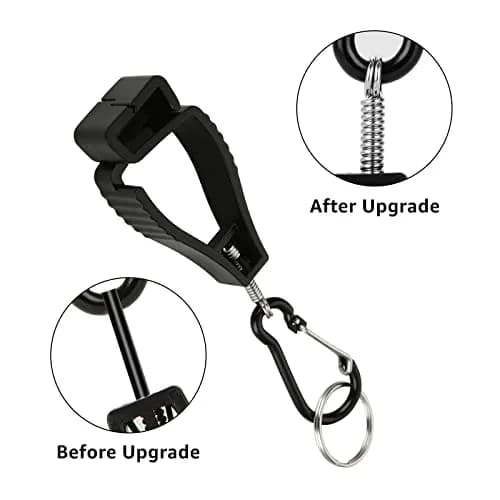 FVIEXE 20PCS Glove Clips Black | Secure Work Gloves, Keys, Hats, Towels thumbnail 4