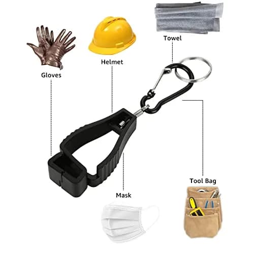 FVIEXE 20PCS Glove Clips Black | Secure Work Gloves, Keys, Hats, Towels thumbnail 6