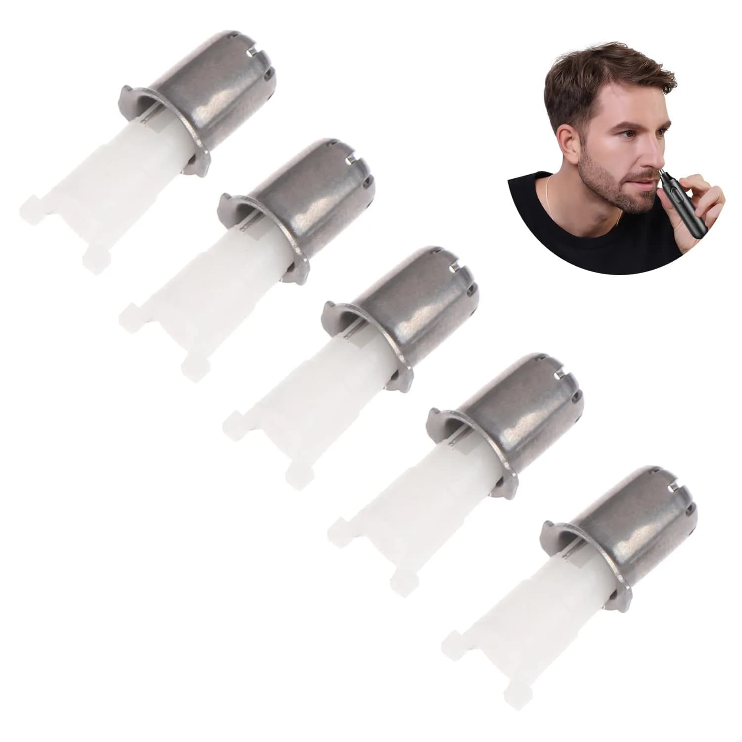TorSor Nose Hair Trimmer Replacement Heads 5 Pack | Waterproof, Universal Cutter Blades for Razor Trimming Ear Eyebrow Hairs - main product image