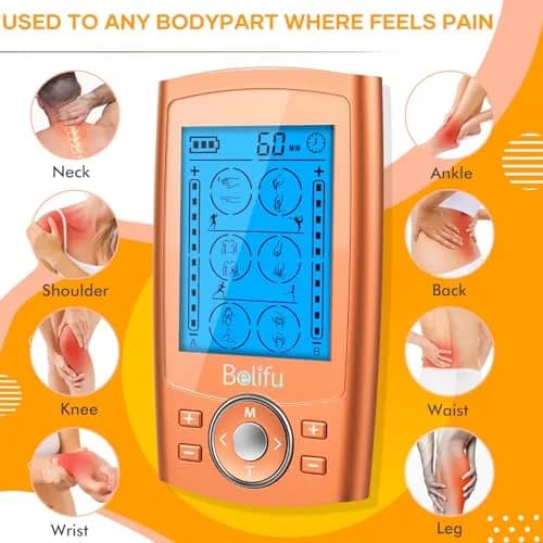 Belifu TENS EMS Unit 24 Modes Muscle Stimulator with 10 Pads, Rechargeable Pain Relief Massager | 20 Hours Use thumbnail 3