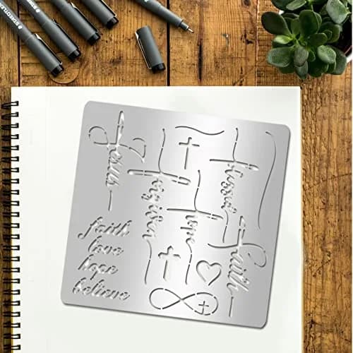 INFUNLY Words Metal Stencil 15.6 cm (6.15") | Reusable Stainless Steel Templates for Art & Crafts thumbnail 7