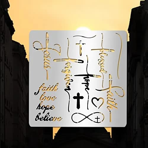 INFUNLY Words Metal Stencil 15.6 cm (6.15") | Reusable Stainless Steel Templates for Art & Crafts thumbnail 3