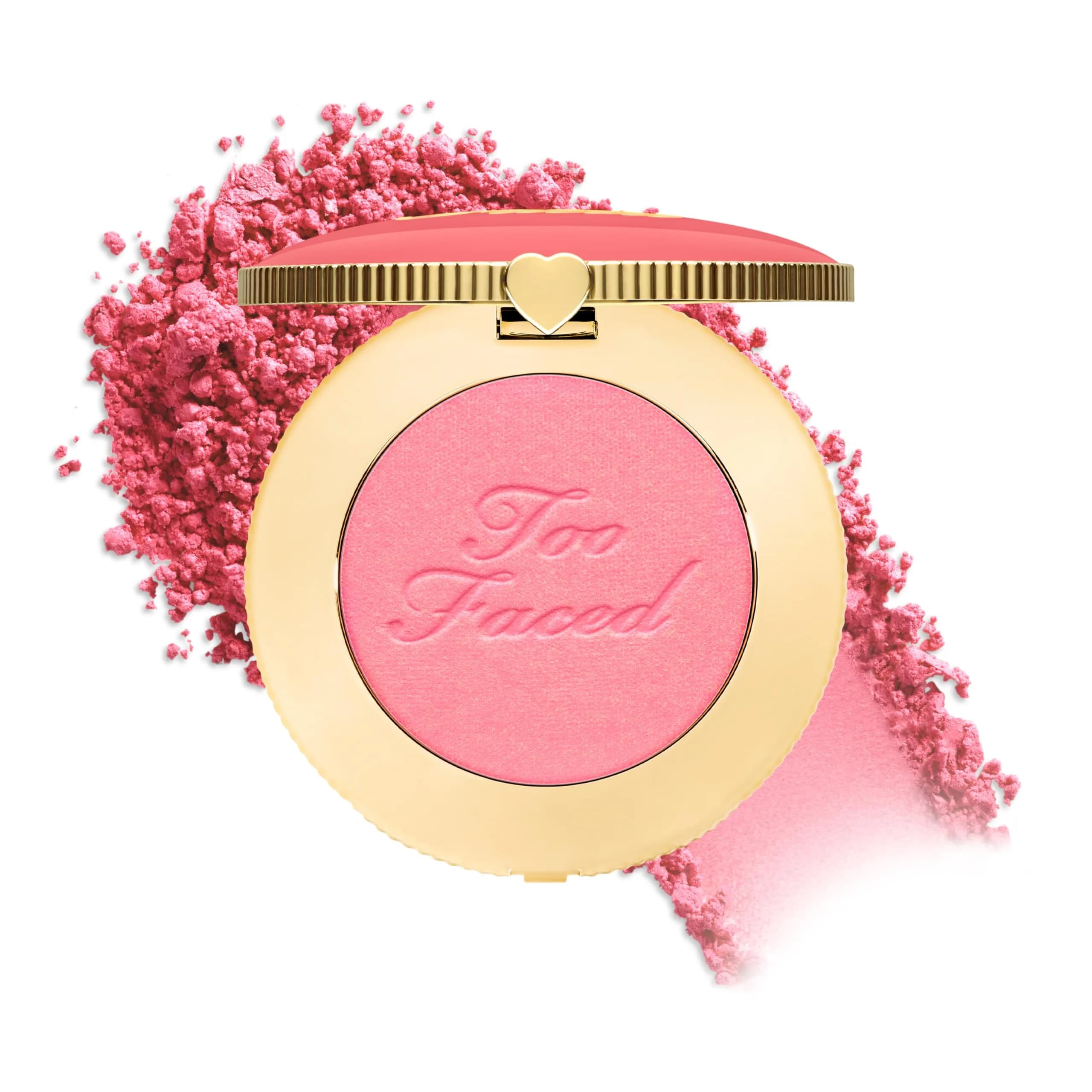 Too Faced Cloud Crush Blurring Blush | Velvety Powder Blush for Cheeks with High-Pigment Formula | 93% Naturally Derived Ingredients, Vegan & Cruelty-Free, Candy Clouds, 0.17 Ounce — 06 Golden Hour (Satin Peach Pink)