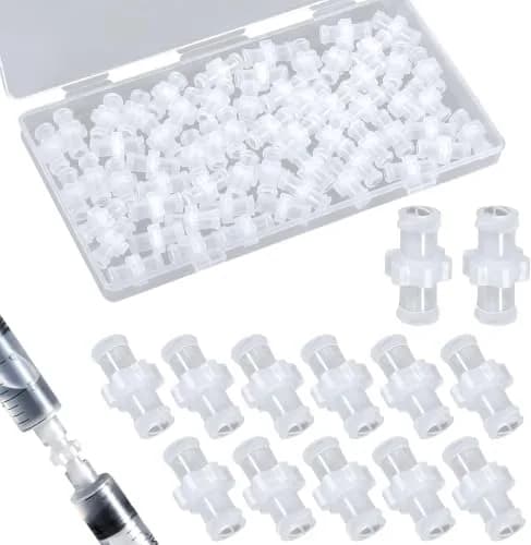 AIEX Syringe Adapter Kit 60pcs Transparent Polypropylene | Leak-Free Connection for Lab & Scientific Use thumbnail 1