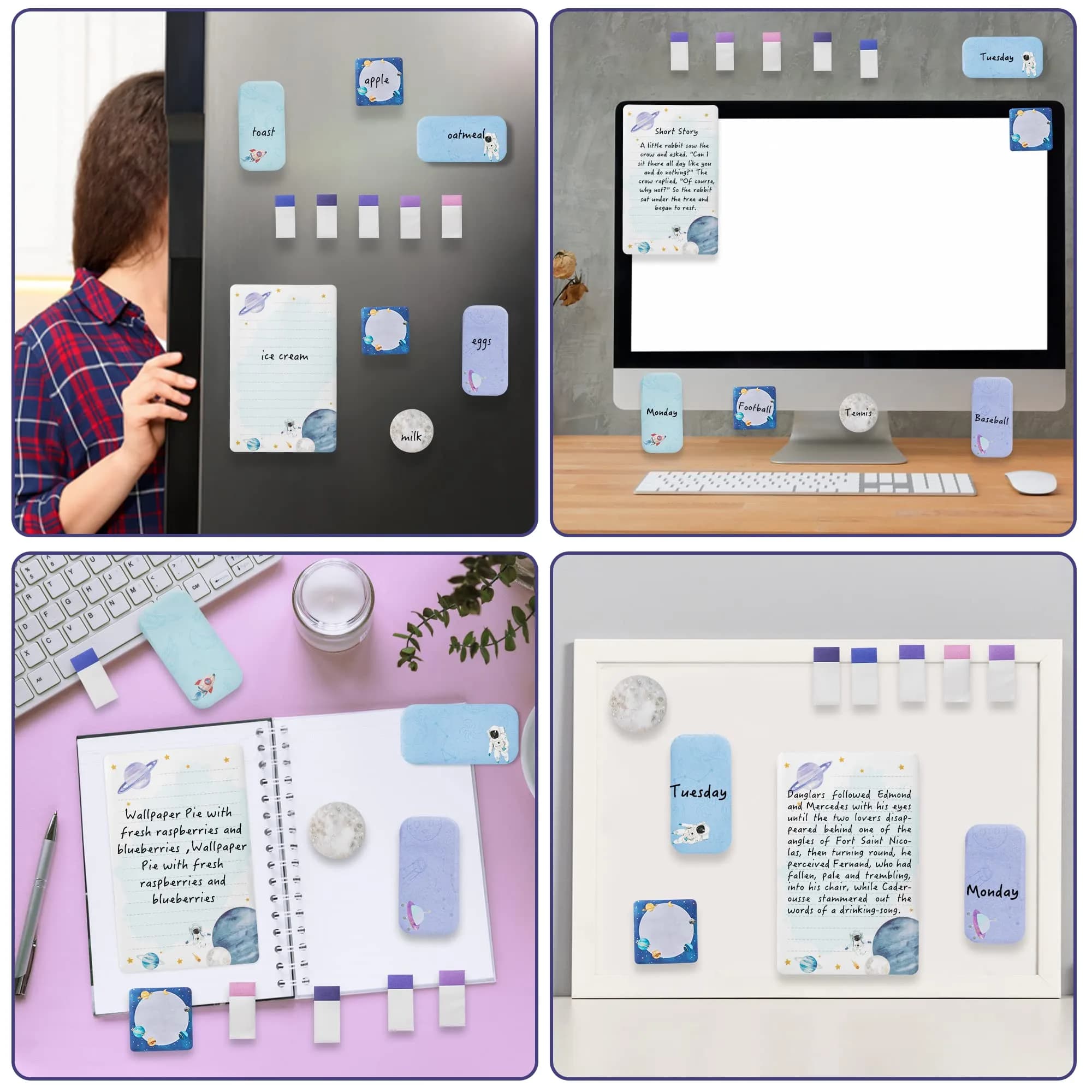 Xqumoi The Sky is The Limit Sticky Notes Set, 550 Sheets, Outer Space Galaxy Pattern, Small thumbnail 6