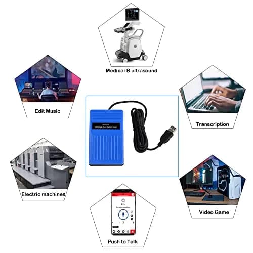 iKKEGOL Single USB Foot Pedal Switch | Programmable HID for PC, Mac, Linux (100mm x 62mm x 38mm) thumbnail 8
