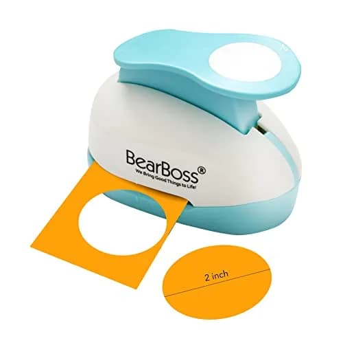 BearBoss 2 Inch Circle Punch, Metal Hole Punch for Paper Crafts | Classic White thumbnail 1