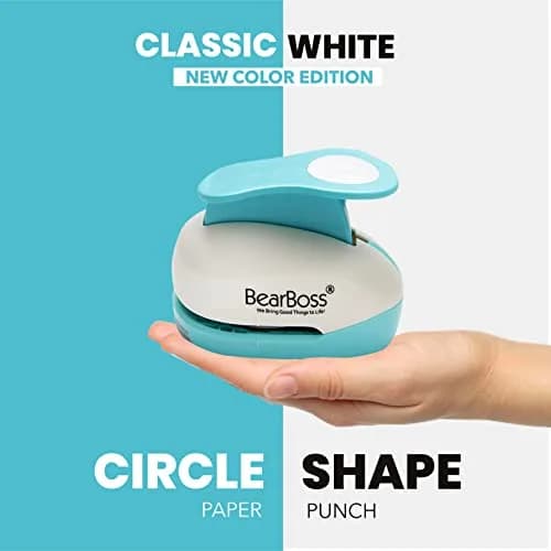 BearBoss 2 Inch Circle Punch, Metal Hole Punch for Paper Crafts | Classic White thumbnail 2