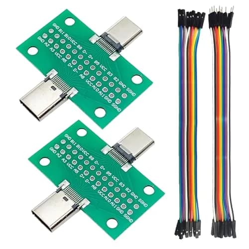 minidodoca USB 3.1 Type-C Male to Female Test Board with 24 Pins & Dupont Wires | 10Gbps Data Transfer thumbnail 1