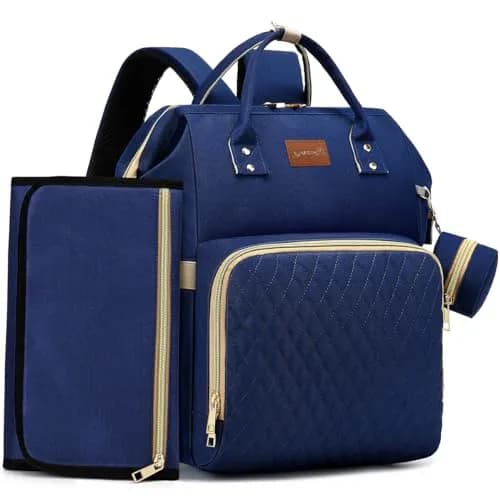 ROSEGIN Diaper Bag Backpack with Changing Pad & Pacifier Case - 35L Large, Waterproof, Navy Blue | Unisex Travel Baby Bag thumbnail 1
