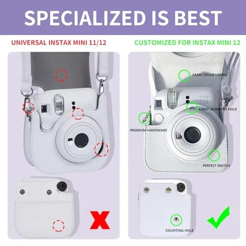 CAIYOULE Camera Accessories Kit for Fujifilm Instax Mini 12, Lilac Purple | Professional Camera Bag & Photo Display Set thumbnail 6