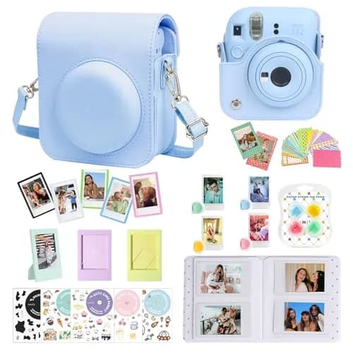 CAIYOULE Camera Accessory Kit for Fujifilm Instax Mini 12, Pastel Blue | Includes Case, Album, Frames, Filters thumbnail 1
