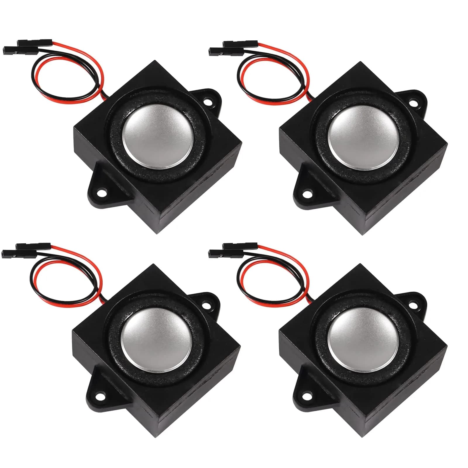 DWEII Mini Speaker 3 Watt 8 Ohm Rectangular Prism with JST-PH2.0 Interface (4-Pack, 15mm Thick) — 3W 8Ohm