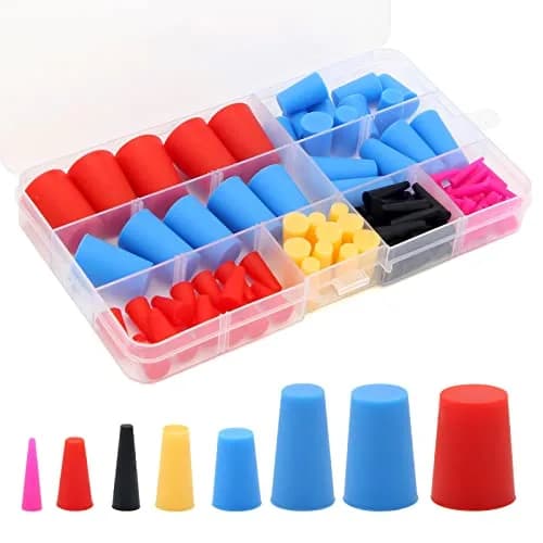 Coldairsoap 110PCS Silicone Rubber Tapered Plugs Set | High-Temperature Resistant Lab Stoppers for Hole Plugs, Spraying, Coating thumbnail 1