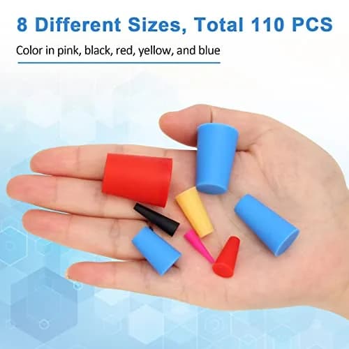 Coldairsoap 110PCS Silicone Rubber Tapered Plugs Set | High-Temperature Resistant Lab Stoppers for Hole Plugs, Spraying, Coating thumbnail 4