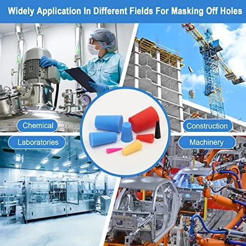 Coldairsoap 110PCS Silicone Rubber Tapered Plugs Set | High-Temperature Resistant Lab Stoppers for Hole Plugs, Spraying, Coating thumbnail 6