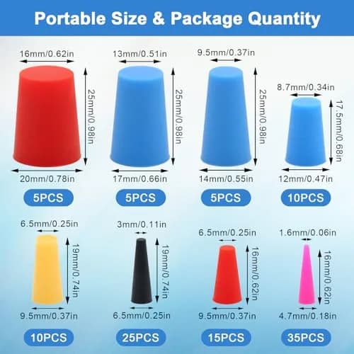 Coldairsoap 110PCS Silicone Rubber Tapered Plugs Set | High-Temperature Resistant Lab Stoppers for Hole Plugs, Spraying, Coating thumbnail 2