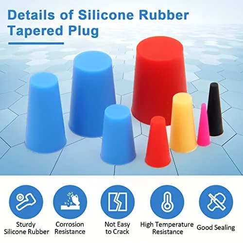 Coldairsoap 110PCS Silicone Rubber Tapered Plugs Set | High-Temperature Resistant Lab Stoppers for Hole Plugs, Spraying, Coating thumbnail 3