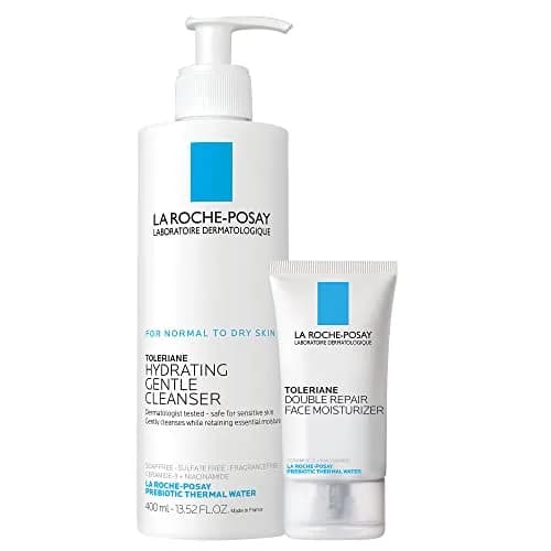 La Roche-Posay Toleriane Gentle Skin Care Set, Hydrating Cleanser & Double Repair Moisturizer | 200ml (7.44 Fl Oz) thumbnail 1