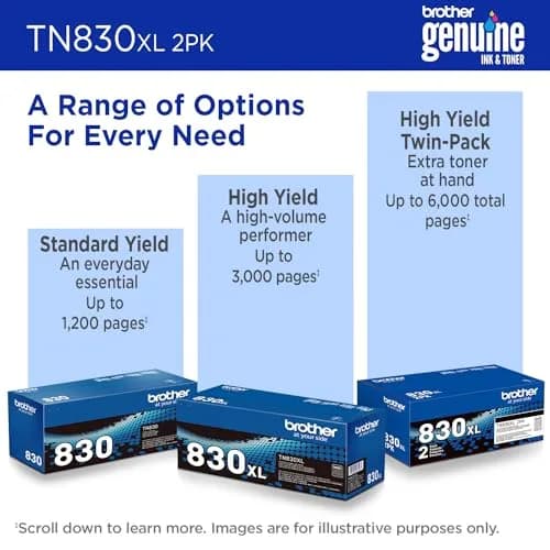 Brother Genuine TN830XL 2PK Black High Yield Toner Cartridge 2-Pack | Prints up to 6,000 Pages Total thumbnail 6