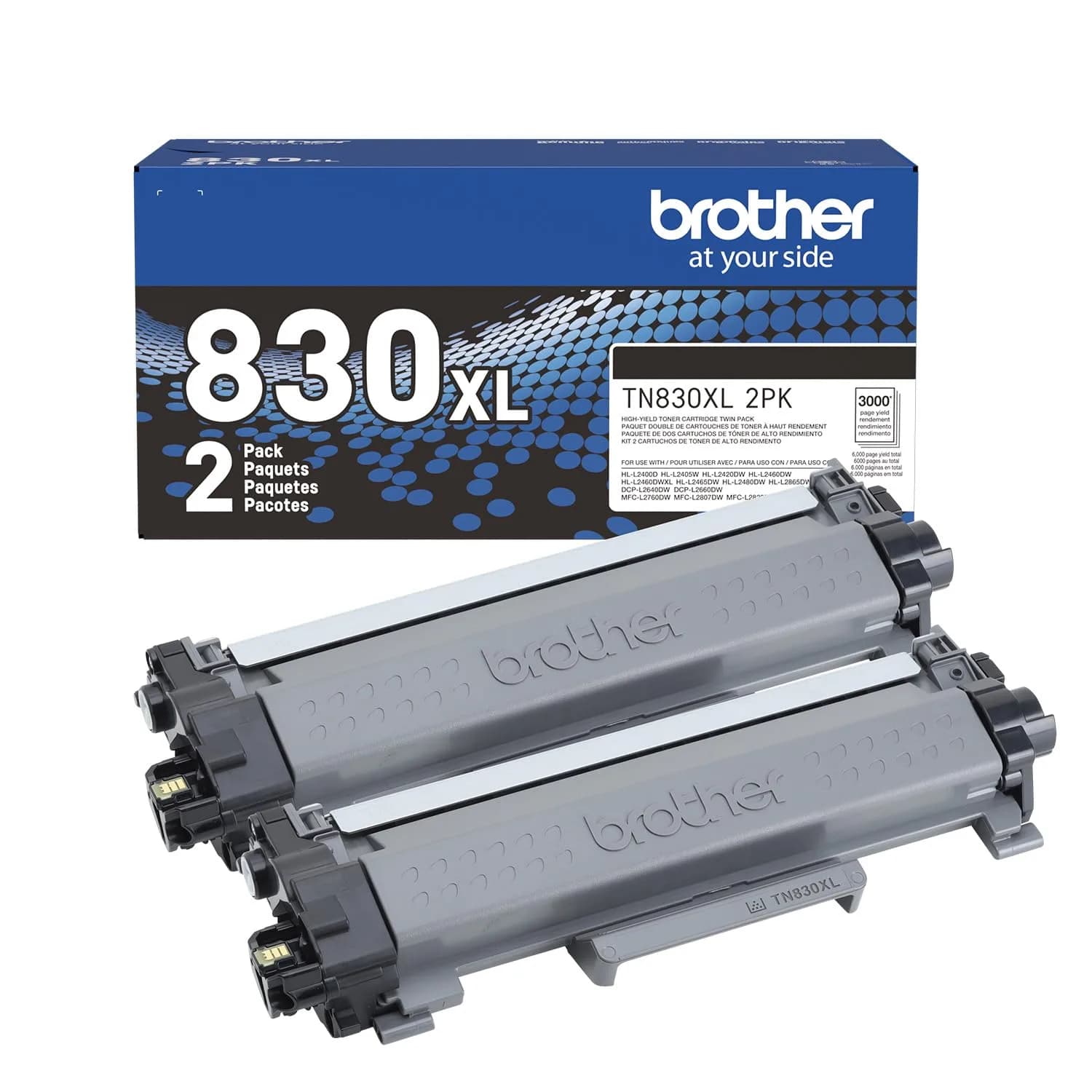 Brother TN830XL Black High Yield Toner Cartridge | Prints up to 3,000 Pages — High Yield