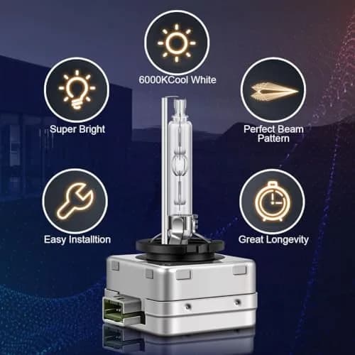 Erato D3S Xenon Headlight Bulbs 6000K Diamond White 35W (2-Pack) | High Low Beam for Jeep Compass/Grand Cherokee thumbnail 6