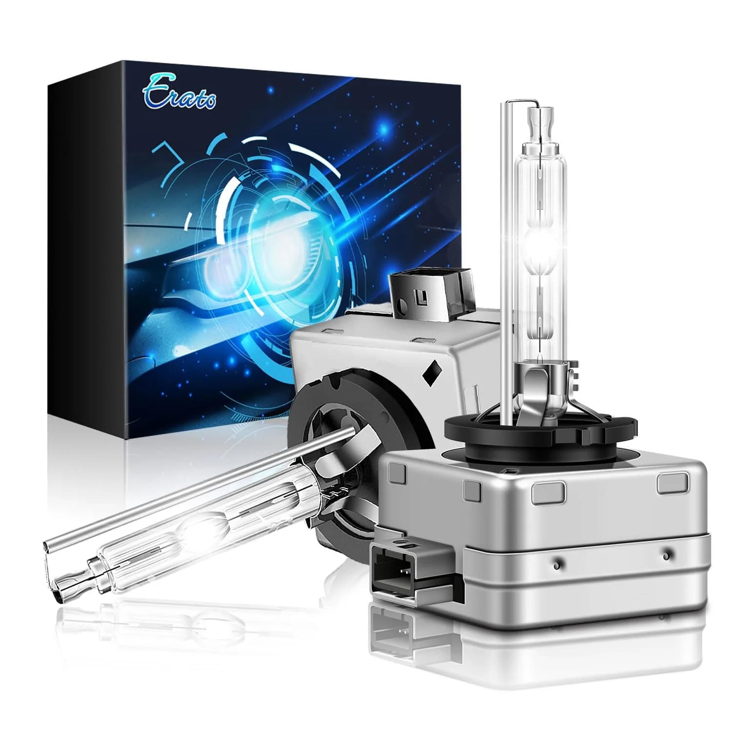 Erato D3S Xenon Headlight Bulbs 6000K Diamond White 35W (2-Pack) | High Low Beam for Jeep Compass/Grand Cherokee — 6000K / D1s