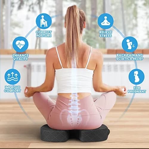 TushGuard Memory Foam Seat Cushion X-Large Grey | Ergonomic U-Shape for Sciatica & Hip Pain Relief thumbnail 4
