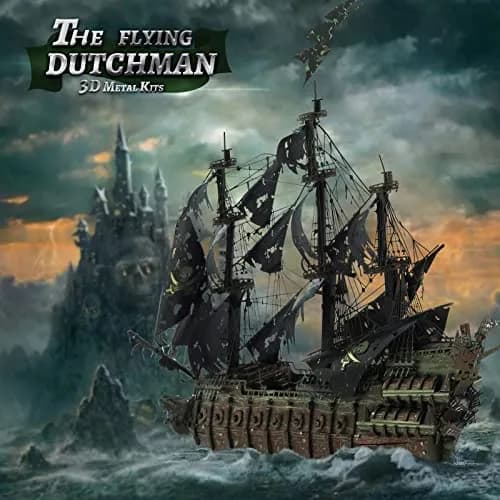Piececool Flying Dutchman Pirate Ship 3D Metal Puzzle Model Kit 43.1cm (16.97in) | Challenging DIY Craft for Adults & Teens thumbnail 6