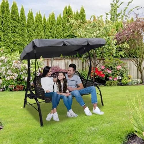 Hagsfire Grey Swing Canopy Replacement Large 195cm (76.7" L) | Waterproof UV-Resistant Outdoor Patio Cover thumbnail 7
