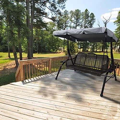 Hagsfire Grey Swing Canopy Replacement Large 195cm (76.7" L) | Waterproof UV-Resistant Outdoor Patio Cover thumbnail 8