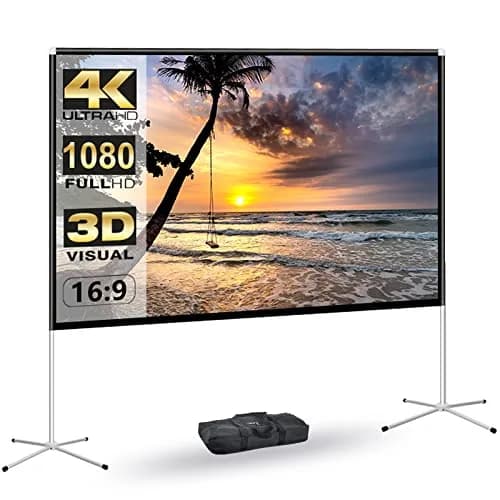 AODIOU Portable Projector Screen with Stand 80 Inch 16:9 | Outdoor Camping Movie Screen thumbnail 1