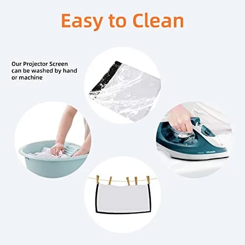 AODIOU Portable Projector Screen with Stand 80 Inch 16:9 | Outdoor Camping Movie Screen thumbnail 6