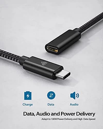 Faracent 1ft Black USB C Extension Cable - 20Gbps, 240W, 4K@60Hz, USB 3.2 thumbnail 3