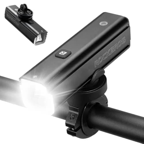 ROCKBROS Bike Light 1500 Lumens Bright Headlight Aluminum Alloy | IPX6 Waterproof, 5 Modes, USB-C Rechargeable thumbnail 1
