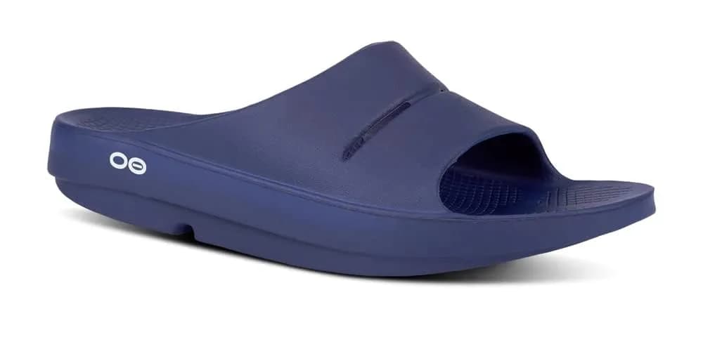 OOFOS Unisex OOahh Sport Recovery Slide Sandals Navy Blue 25cm (9.8in) | Post-Run Comfort — Navy Blue