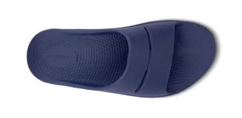 OOFOS Unisex OOahh Sport Recovery Slide Sandals Navy Blue 25cm (9.8in) | Post-Run Comfort thumbnail 7