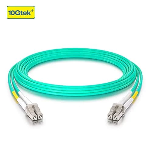10Gtek OM4-LC-LC-D Fiber Patch Cable 3m | 10Gbps Multimode Aqua LSZH Cable thumbnail 2