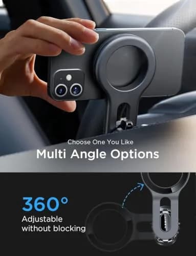 LISEN Magnetic Car Mount for iPhone 12-17 & All Smartphones, 22 Upgraded Magnets, Blue | Secure Air Vent Holder thumbnail 6