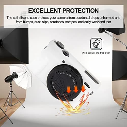 Easy Hood White Silicone Camera Case for Canon Powershot G7X Mark II | Protective Cover thumbnail 2
