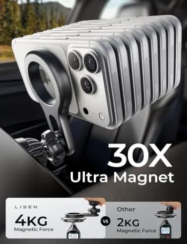 LISEN MagSafe Car Mount, Magnetic Phone Holder for Car Vent with 22 Upgraded Magnets | Purple thumbnail 7