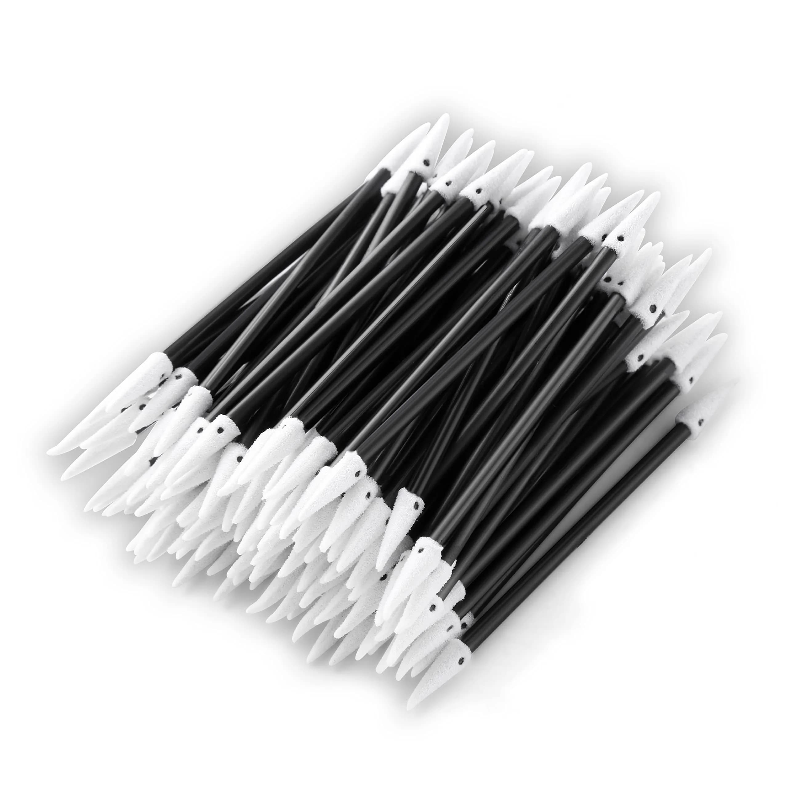 AAwipes 3" Foam Cleaning Swabs Double Ended with Round Heads 100pcs | Micro-precision, Absorptive, Solvent-Resistant — Black / Dual-Head-Spiral