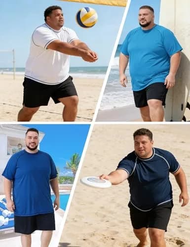 Idtswch Big & Tall Swim Shirt UPF 50+ Sun Protection Quick Dry White | Rash Guard for Men thumbnail 6
