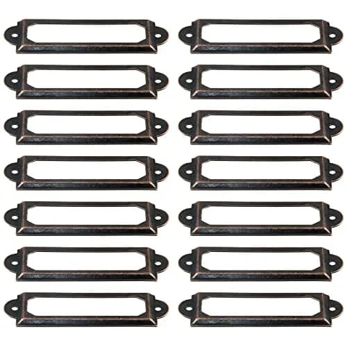 suiwotin Metal Label Holder, 60mm x 17mm | Rustproof File Drawer Labels for Office & School thumbnail 1