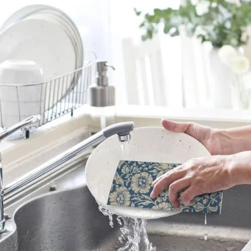 Whaline Vintage Floral Swedish Kitchen Dishcloth, 6 Pcs | Absorbent Cotton, Retro Design for Daily Use thumbnail 7
